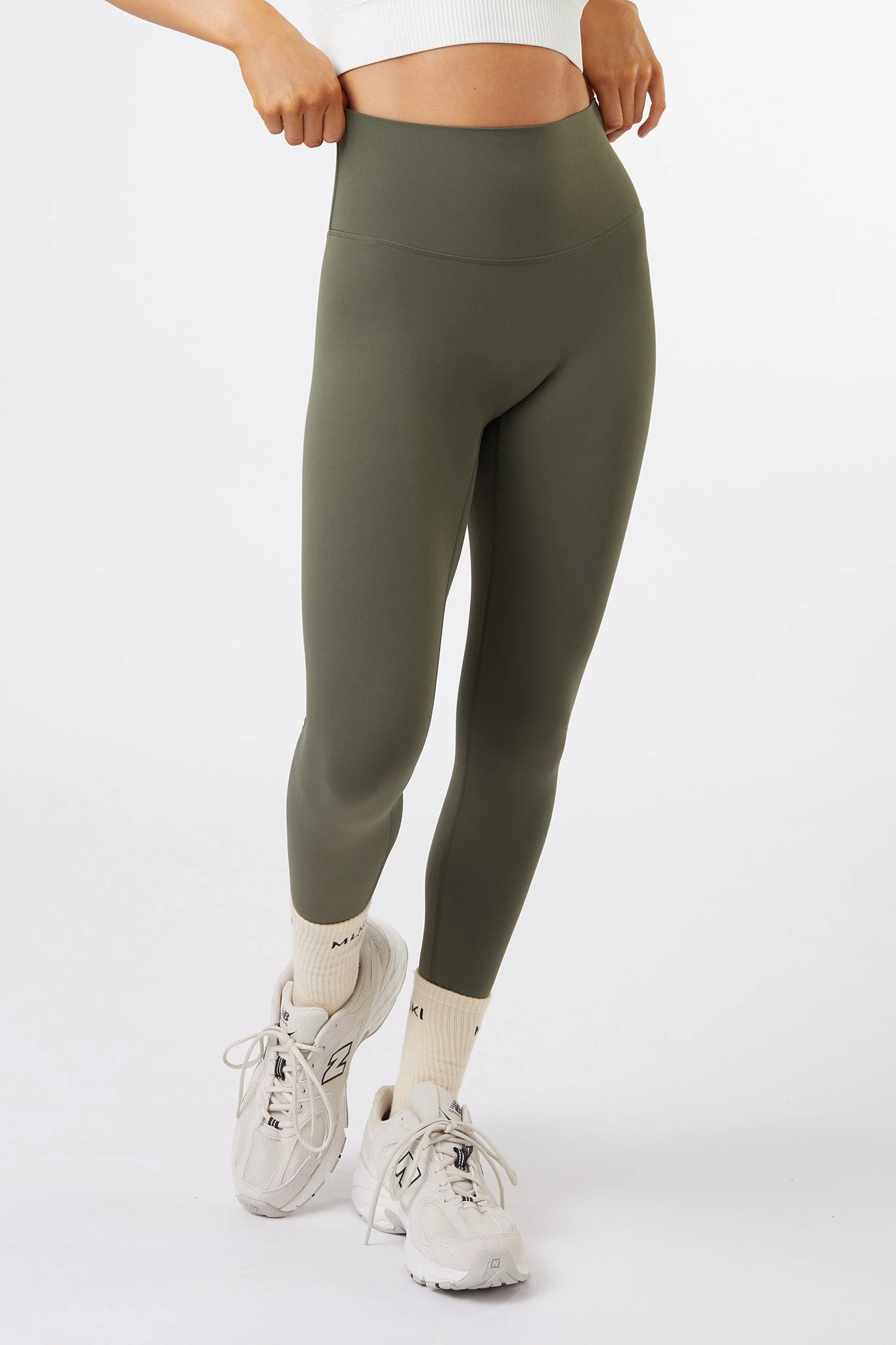 Women's Buttery Soft High-Waist Legging in Thyme Green – MUKI